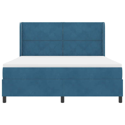 Letto a molle con strisce LED Blu 180 x 200 cm Velluto | homemem39