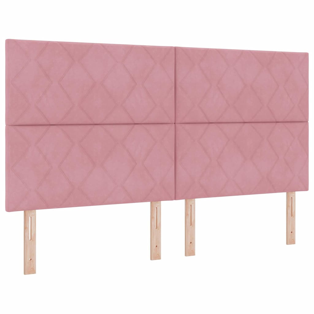 Letto a molle con strisce LED Rosa 180 x 200 cm Velluto | homemem39