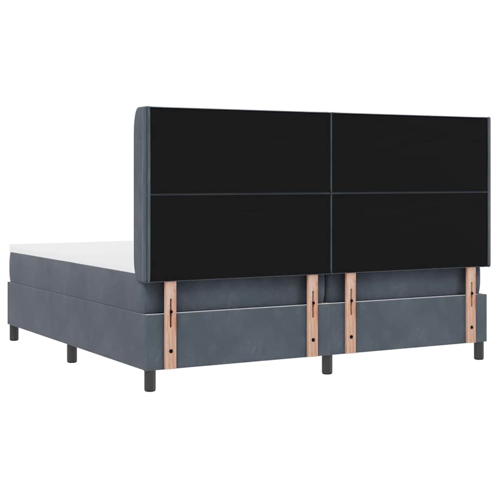 Letto a molle con strisce LED Grigio scuro 200 x 200 cm Velluto | homemem39