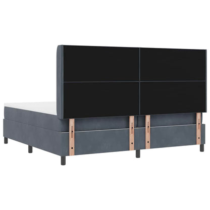 Letto a molle con strisce LED Grigio scuro 200 x 200 cm Velluto | homemem39