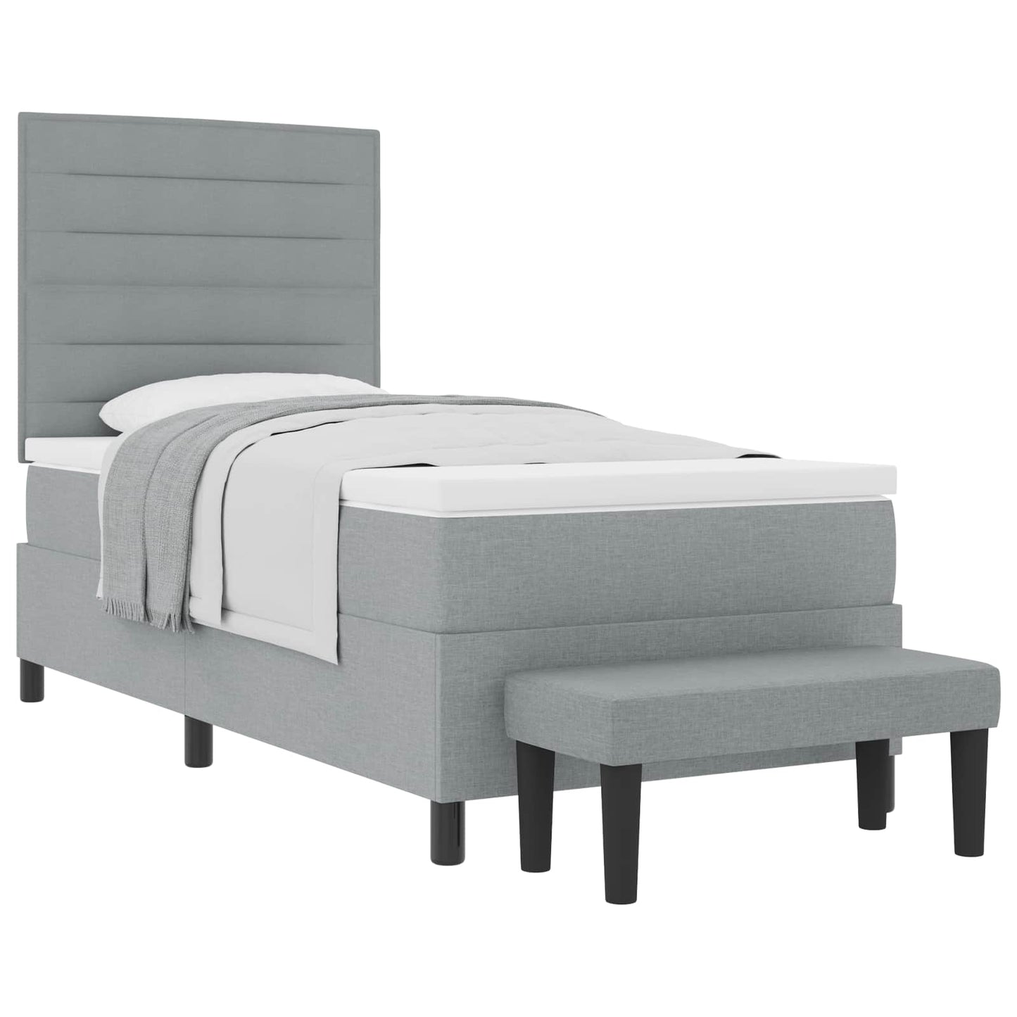 Letto a molle con testiera Grigio chiaro 80 x 200 cm Tessuto | homemem39