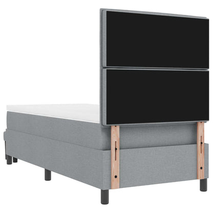 Letto a molle con testiera Grigio chiaro 80 x 200 cm Tessuto | homemem39