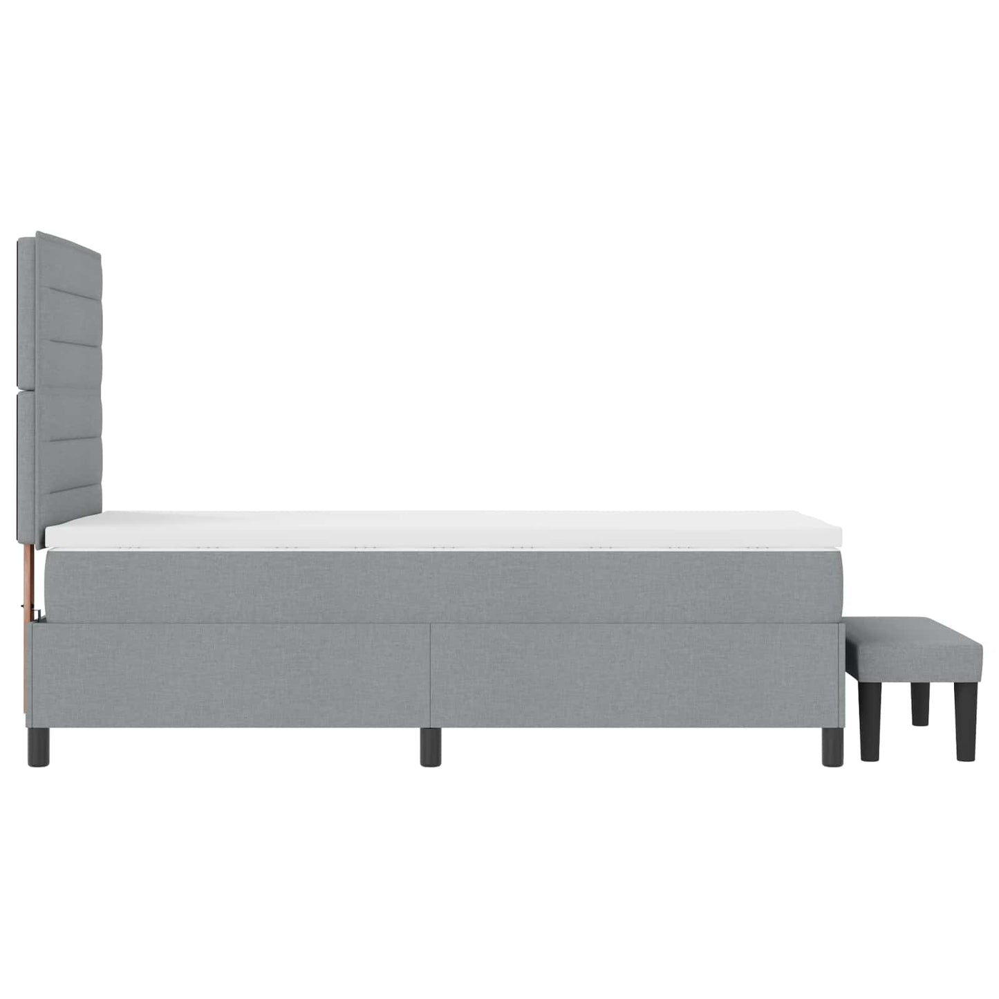 Letto a molle con testiera Grigio chiaro 80 x 200 cm Tessuto | homemem39