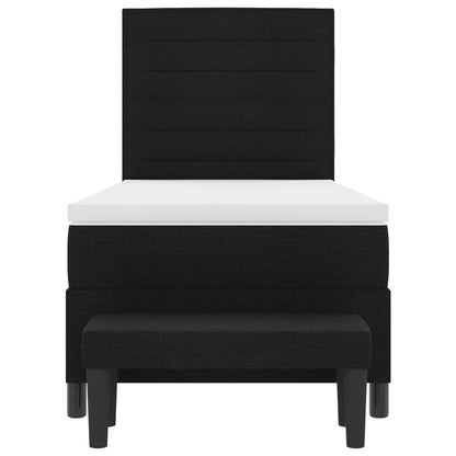 Letto a molle con cuscino con testiera Nero 80 x 200 cm Tessuto | homemem39