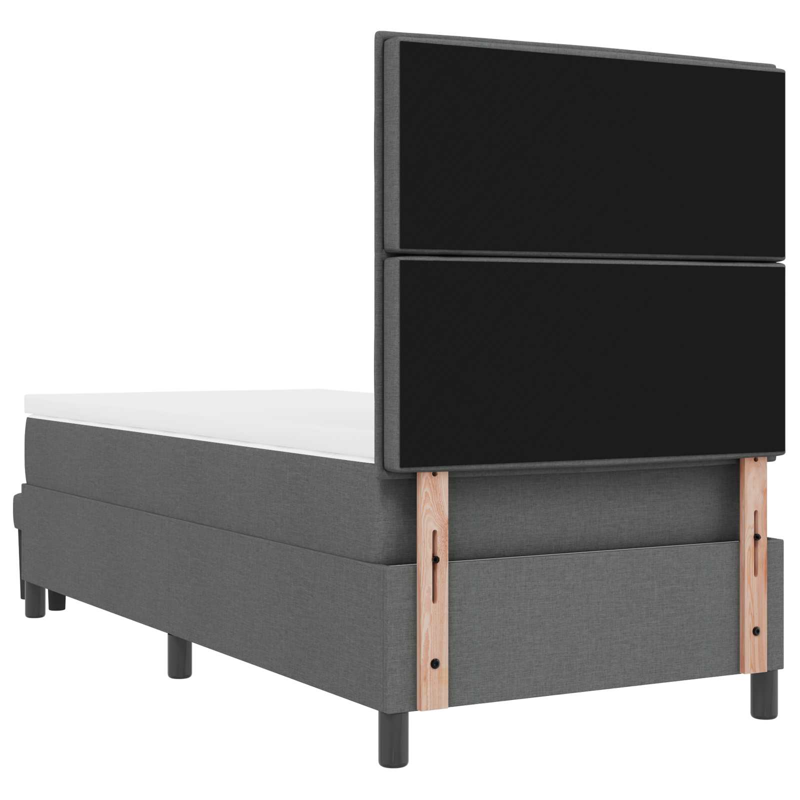 Letto a molle con cuscino Grigio scuro 90 x 190 cm Tessuto | homemem39