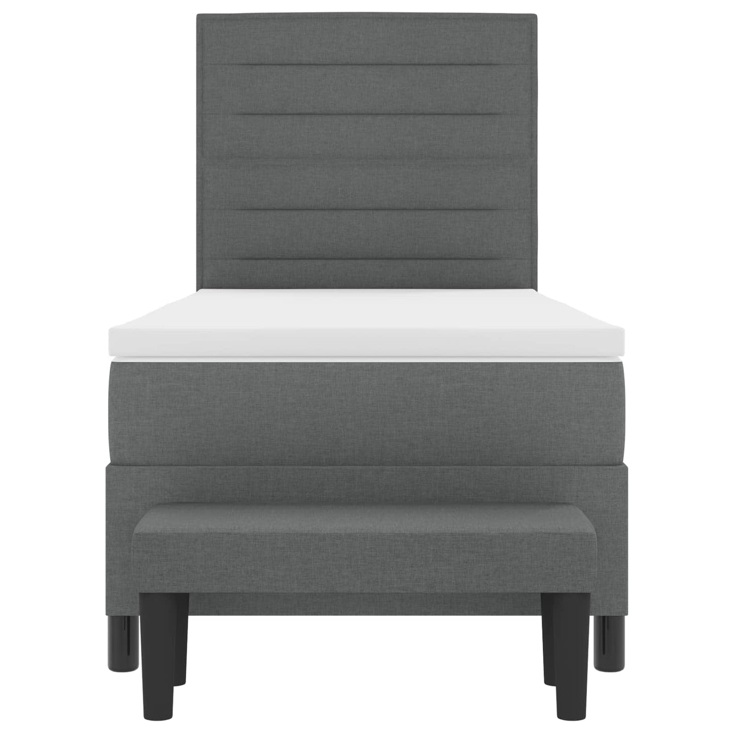 Letto a molle con cuscino Grigio scuro 90 x 190 cm Tessuto | homemem39