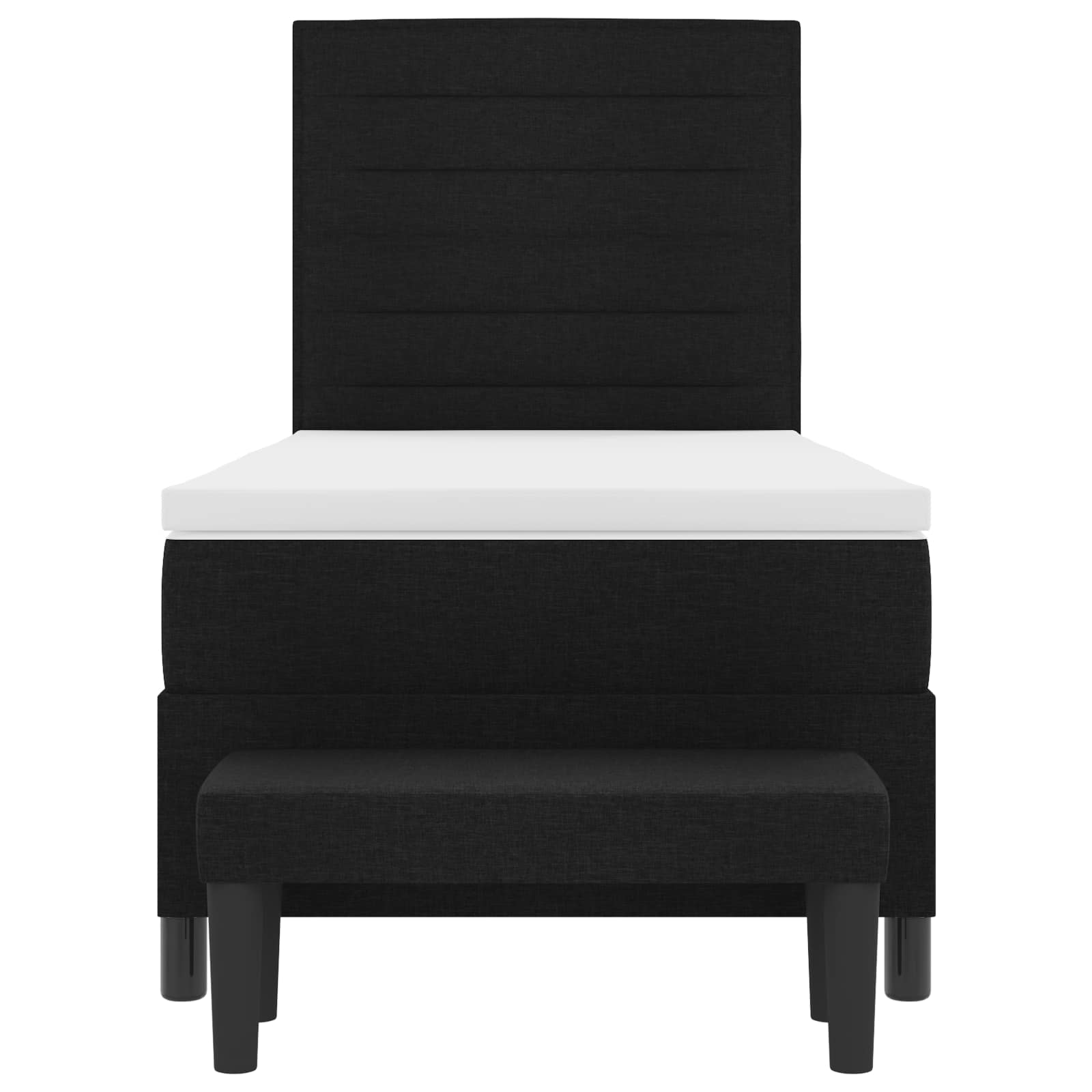 Letto a molle con testiera Nero 90 x 190 cm Tessuto | homemem39