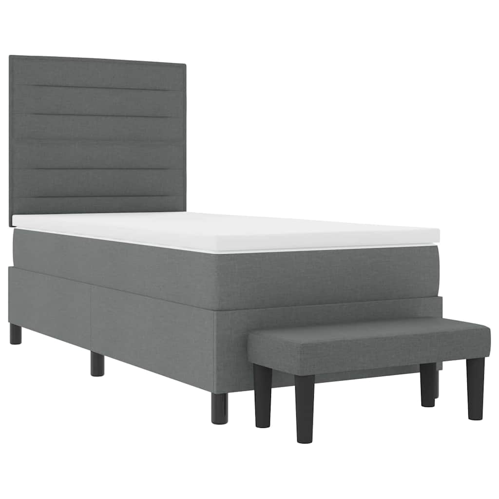 Letto a molle con cuscino Grigio scuro 90 x 200 cm Tessuto | homemem39