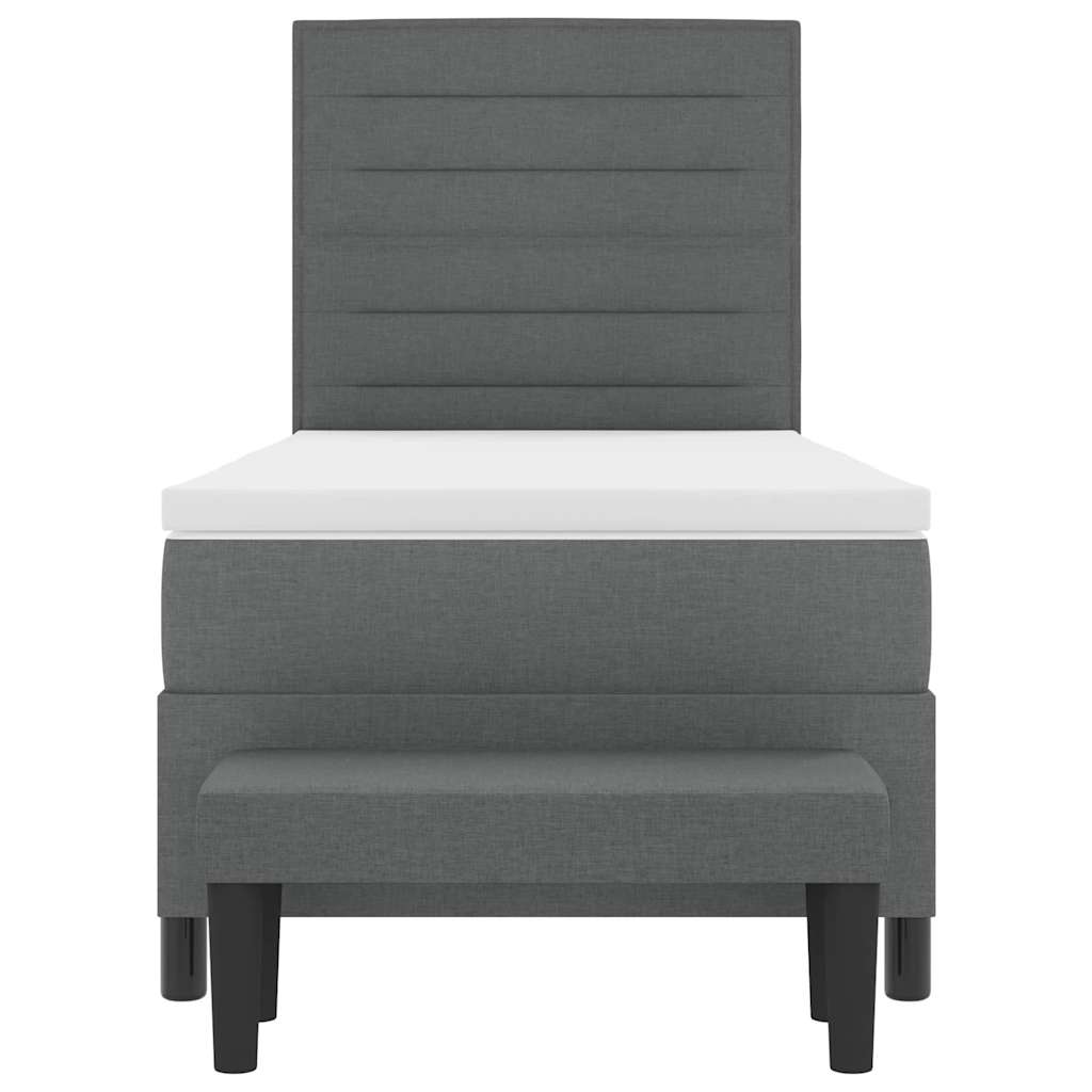 Letto a molle con cuscino Grigio scuro 90 x 200 cm Tessuto | homemem39