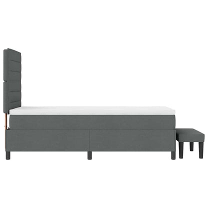 Letto a molle con cuscino Grigio scuro 90 x 200 cm Tessuto | homemem39