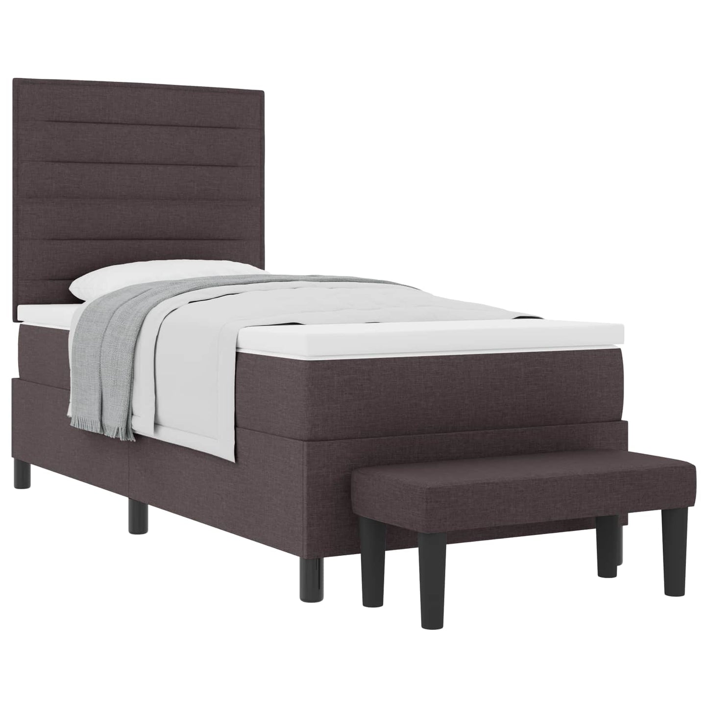 Letto a molle con testiera Marrone Scuro 90 x 200 cm Tessuto | homemem39