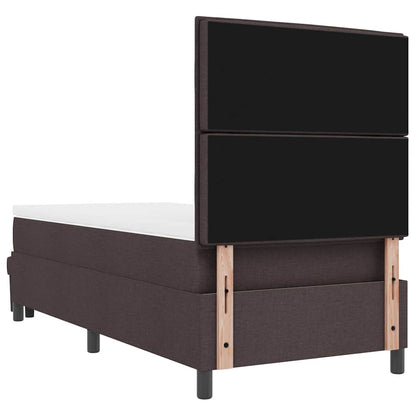 Letto a molle con testiera Marrone Scuro 90 x 200 cm Tessuto | homemem39