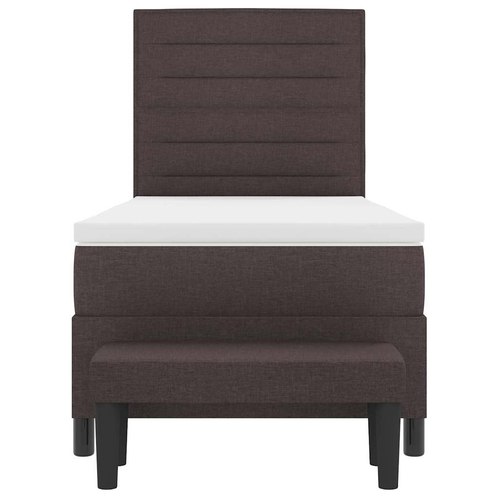 Letto a molle con testiera Marrone Scuro 90 x 200 cm Tessuto | homemem39