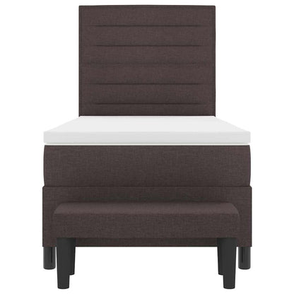 Letto a molle con testiera Marrone Scuro 90 x 200 cm Tessuto | homemem39