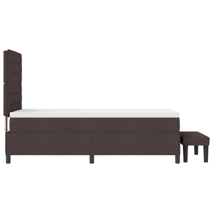 Letto a molle con testiera Marrone Scuro 90 x 200 cm Tessuto | homemem39