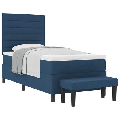 Letto a molle con testiera Blu 90 x 200 cm Tessuto | homemem39