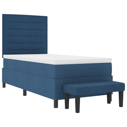 Letto a molle con testiera Blu 90 x 200 cm Tessuto | homemem39
