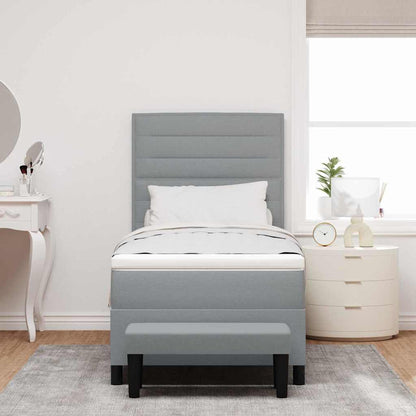 Letto a molle con testiera Grigio chiaro 100 x 200 cm Tessuto | homemem39