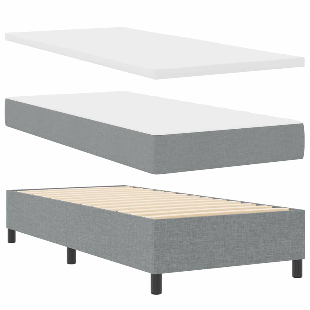 Letto a molle con testiera Grigio chiaro 100 x 200 cm Tessuto | homemem39