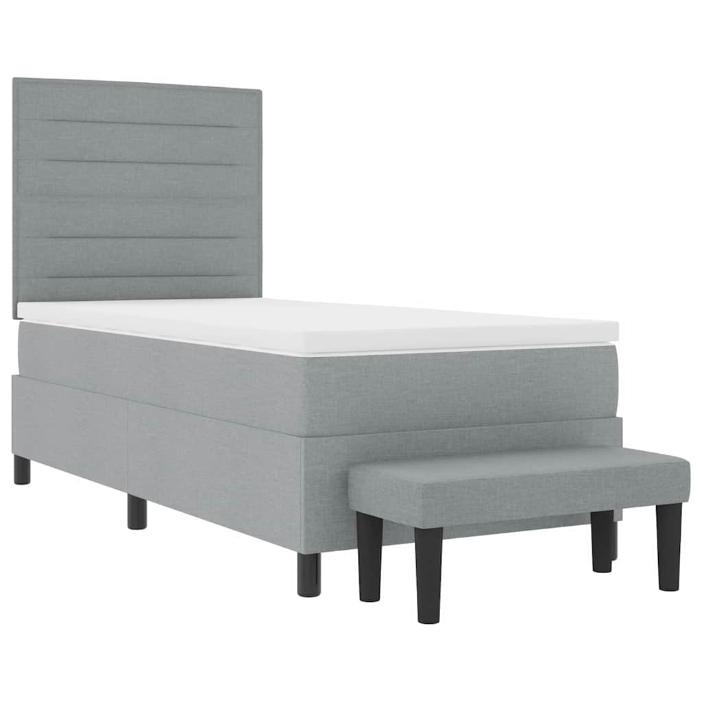 Letto a molle con testiera Grigio chiaro 100 x 200 cm Tessuto | homemem39