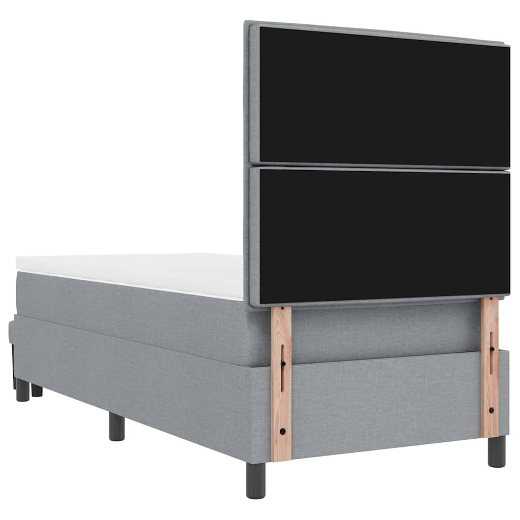 Letto a molle con testiera Grigio chiaro 100 x 200 cm Tessuto | homemem39