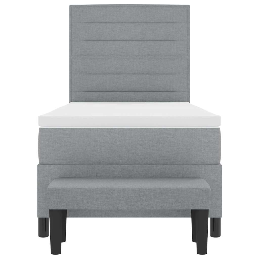 Letto a molle con testiera Grigio chiaro 100 x 200 cm Tessuto | homemem39