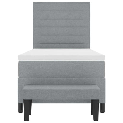Letto a molle con testiera Grigio chiaro 100 x 200 cm Tessuto | homemem39