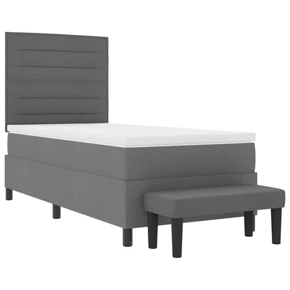 Letto a molle con testiera Grigio scuro 100 x 200 cm Tessuto | homemem39