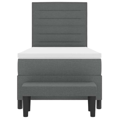Letto a molle con testiera Grigio scuro 100 x 200 cm Tessuto | homemem39