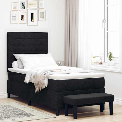 Letto a molle con testiera Nero 100 x 200 cm Tessuto | homemem39