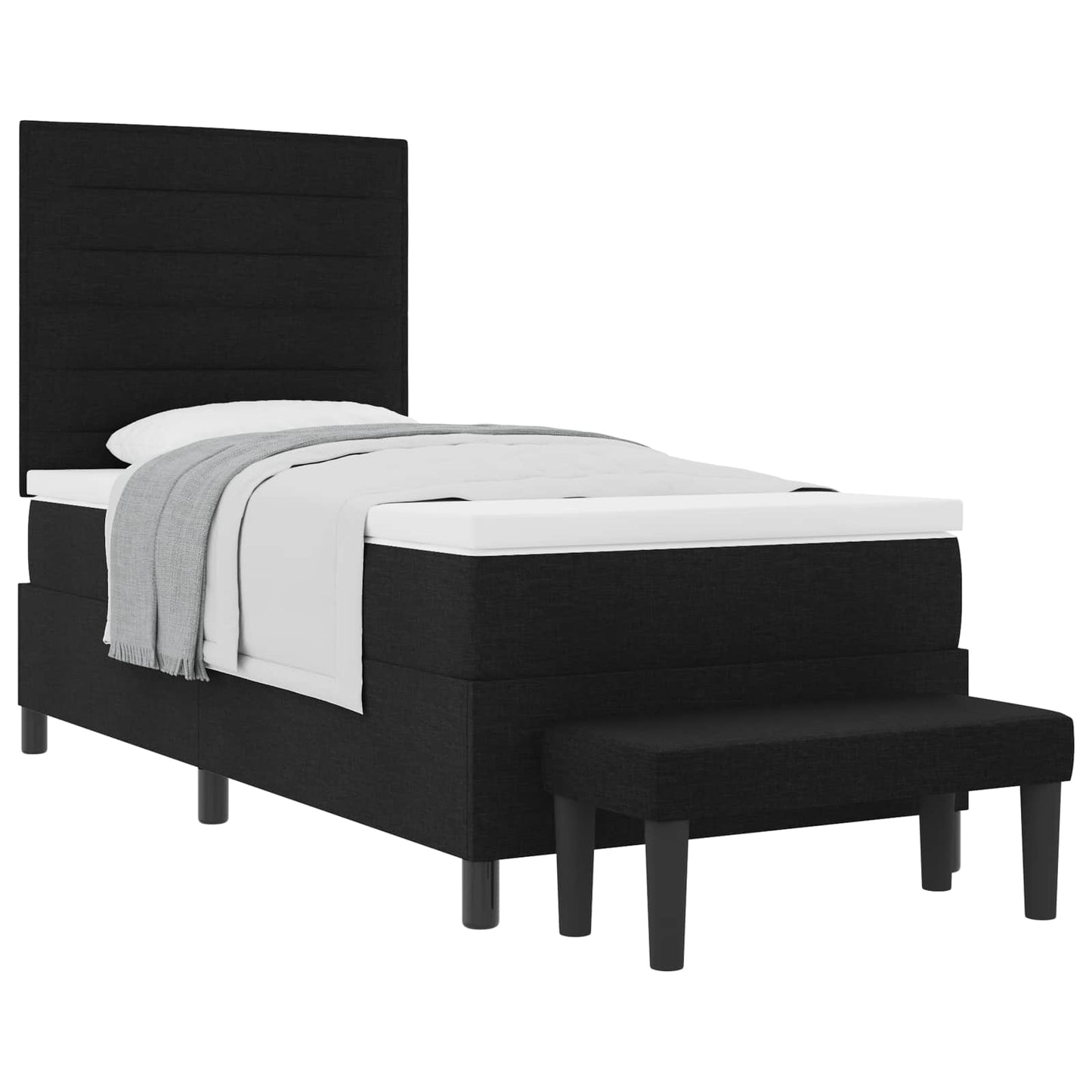 Letto a molle con testiera Nero 100 x 200 cm Tessuto | homemem39