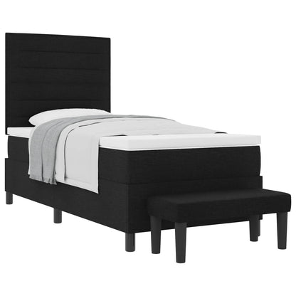 Letto a molle con testiera Nero 100 x 200 cm Tessuto | homemem39