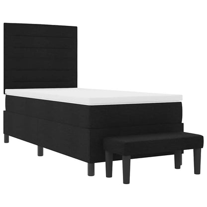 Letto a molle con testiera Nero 100 x 200 cm Tessuto | homemem39