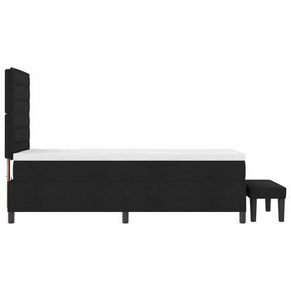 Letto a molle con testiera Nero 100 x 200 cm Tessuto | homemem39