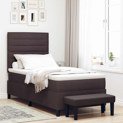 Letto a molle con testiera Marrone Scuro 100 x 200 cm Tessuto | homemem39