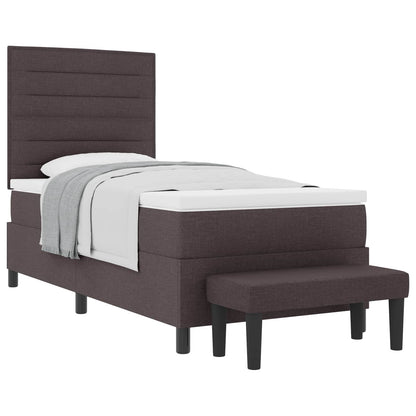 Letto a molle con testiera Marrone Scuro 100 x 200 cm Tessuto | homemem39