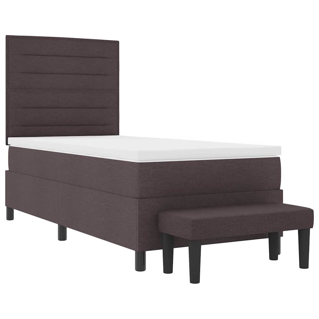 Letto a molle con testiera Marrone Scuro 100 x 200 cm Tessuto | homemem39