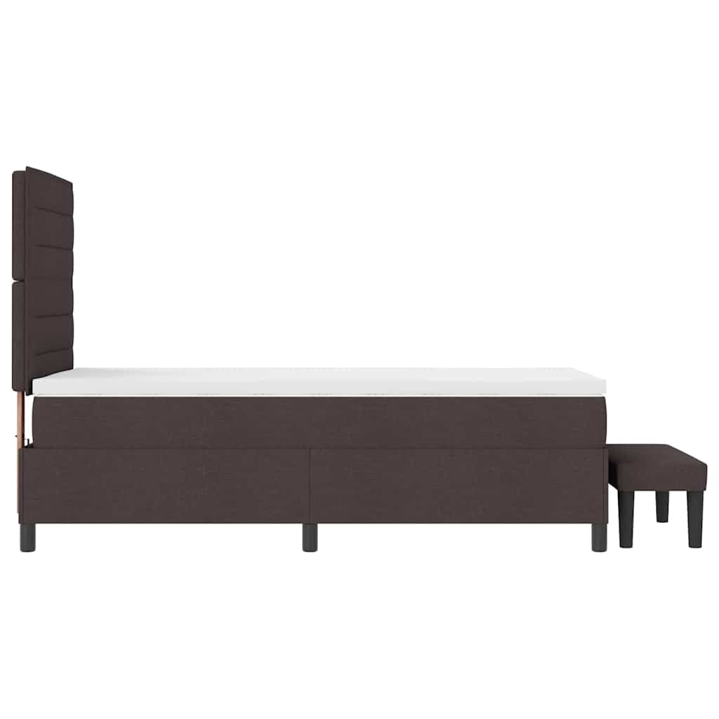Letto a molle con testiera Marrone Scuro 100 x 200 cm Tessuto | homemem39