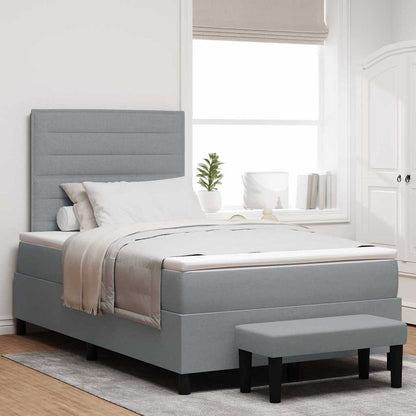 Letto a molle con testiera Grigio chiaro 120 x 190 cm Tessuto | homemem39
