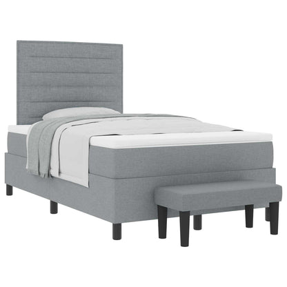 Letto a molle con testiera Grigio chiaro 120 x 190 cm Tessuto | homemem39