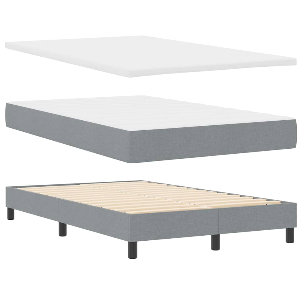 Letto a molle con testiera Grigio chiaro 120 x 190 cm Tessuto | homemem39