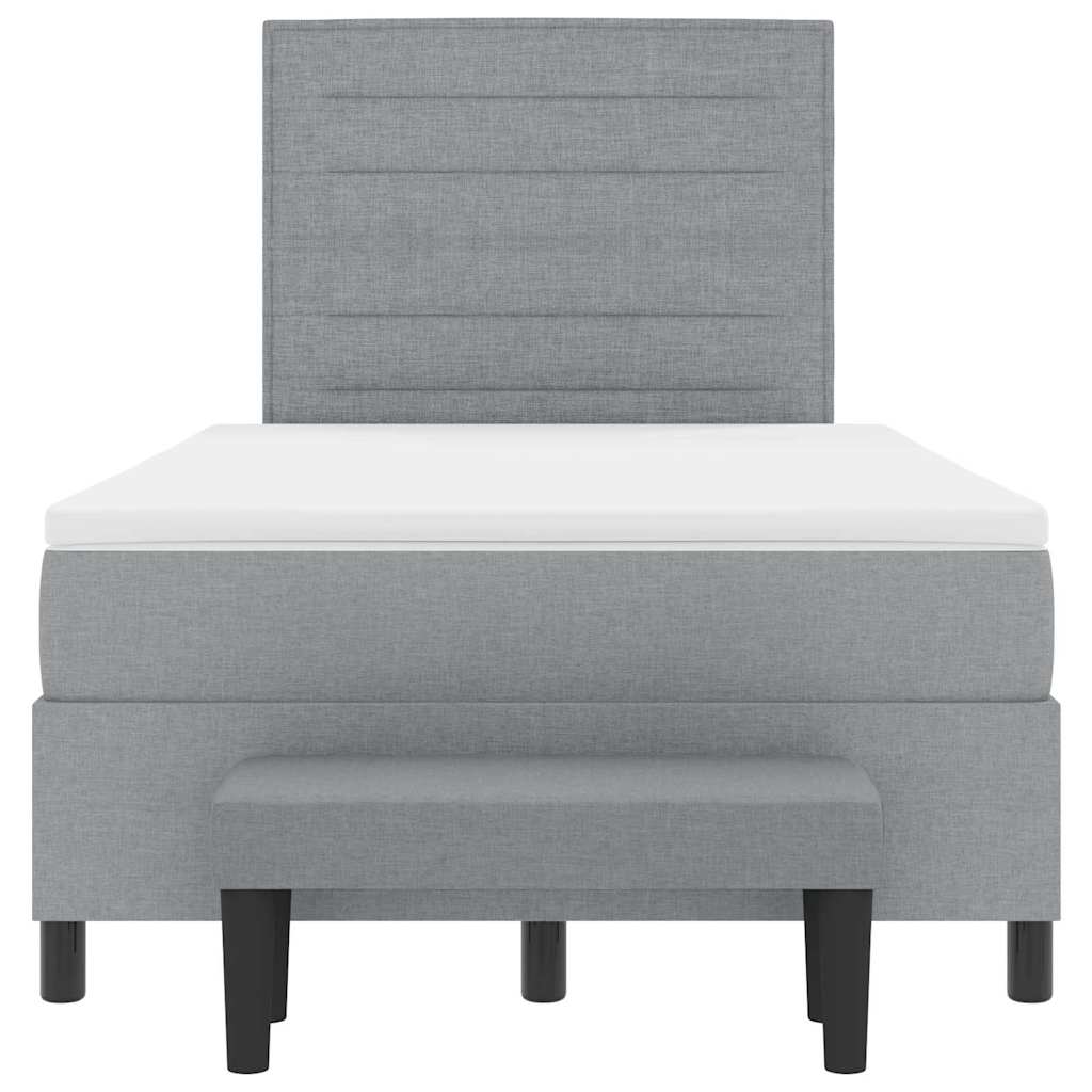 Letto a molle con testiera Grigio chiaro 120 x 190 cm Tessuto | homemem39