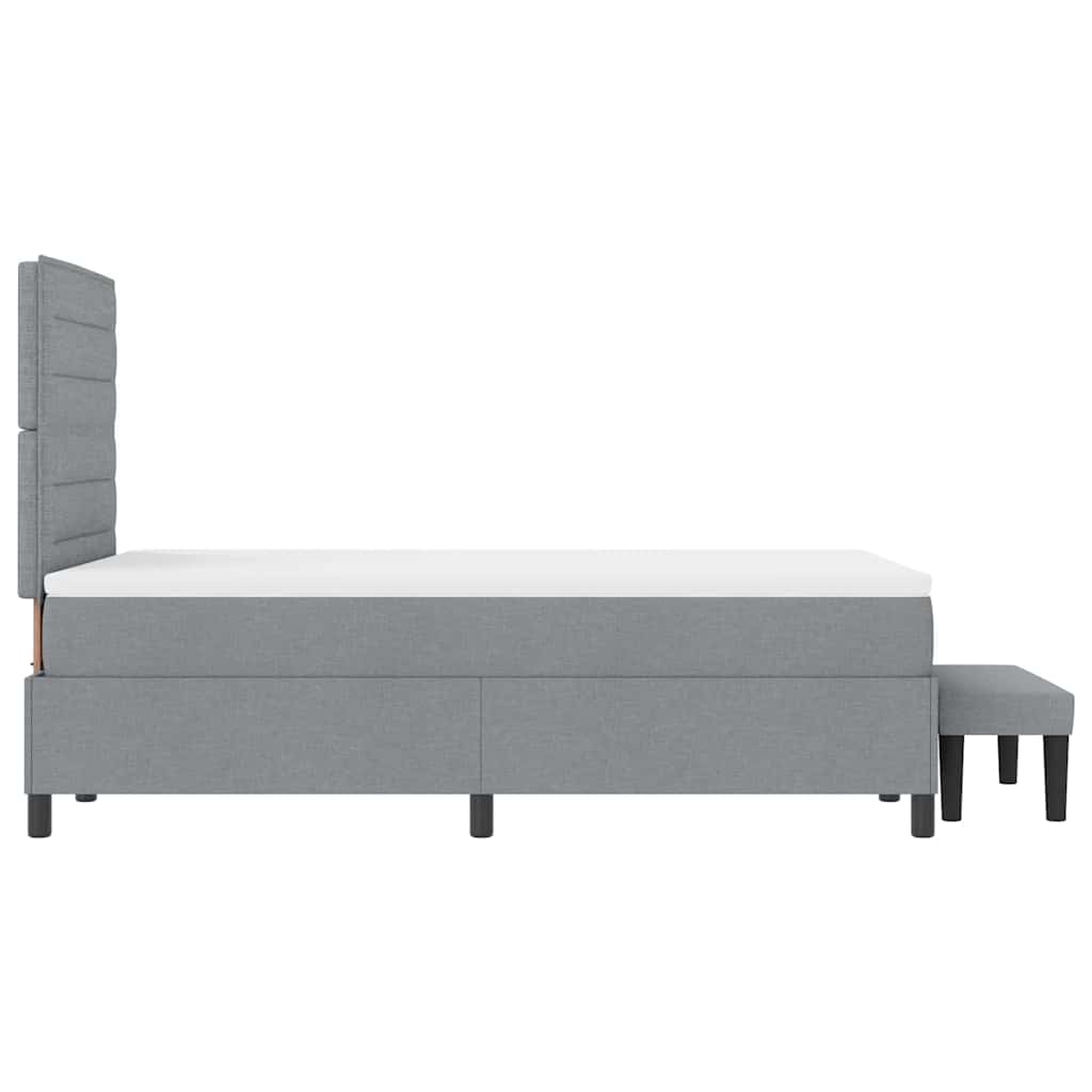 Letto a molle con testiera Grigio chiaro 120 x 190 cm Tessuto | homemem39