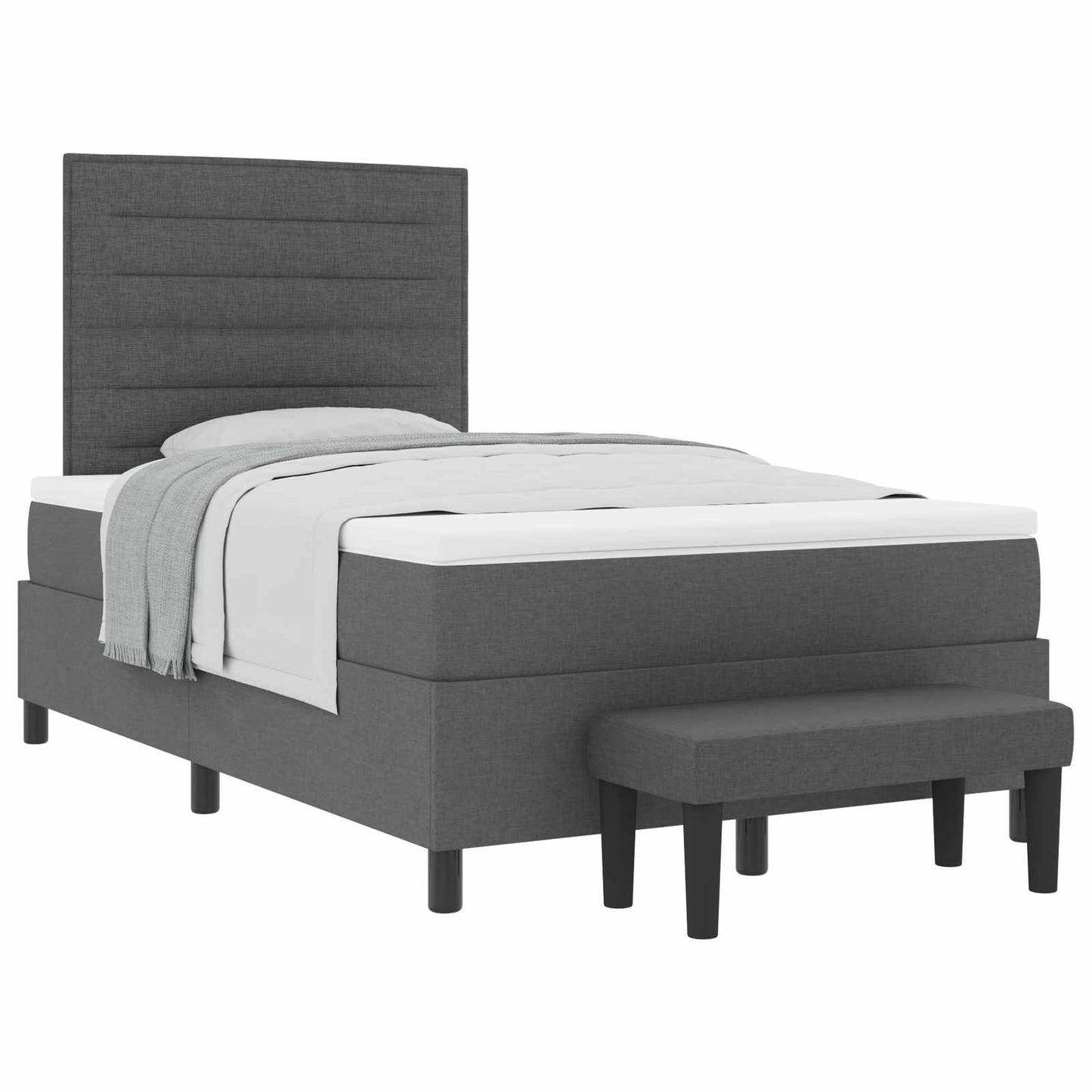 Letto a molle con testiera Grigio scuro 120 x 190 cm Tessuto | homemem39
