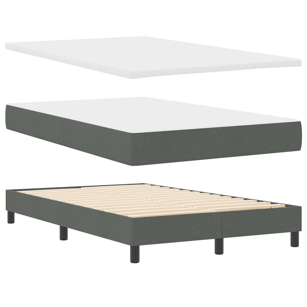 Letto a molle con testiera Grigio scuro 120 x 190 cm Tessuto | homemem39