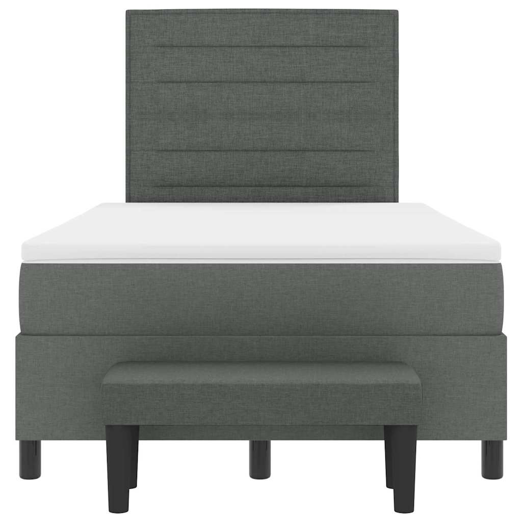 Letto a molle con testiera Grigio scuro 120 x 190 cm Tessuto | homemem39