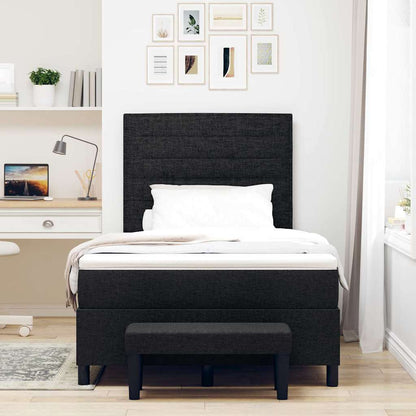 Letto a molle con testiera Nero 120 x 190 cm Tessuto | homemem39