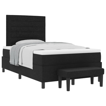 Letto a molle con testiera Nero 120 x 190 cm Tessuto | homemem39
