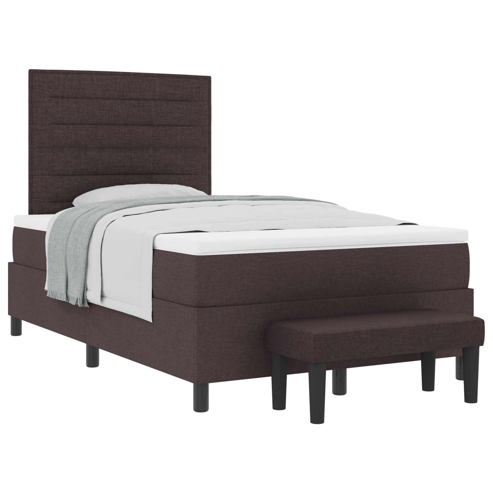 Letto a molle con testiera Marrone Scuro 120 x 190 cm Tessuto | homemem39
