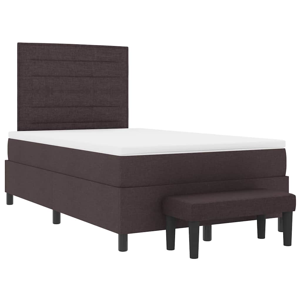 Letto a molle con testiera Marrone Scuro 120 x 190 cm Tessuto | homemem39